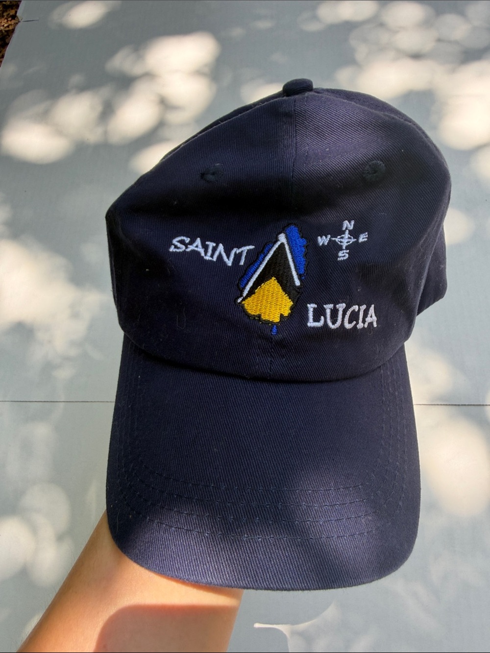 Saint Lucia Embroidered Navy Baseball Cap